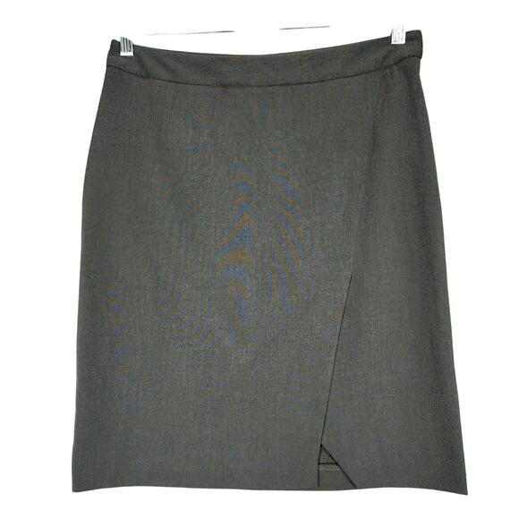 Laundry Shelli Segal Pencil Skirt 8 Women Charcoal Gray 30x22 Stretch Zip NEW - Picture 2 of 12